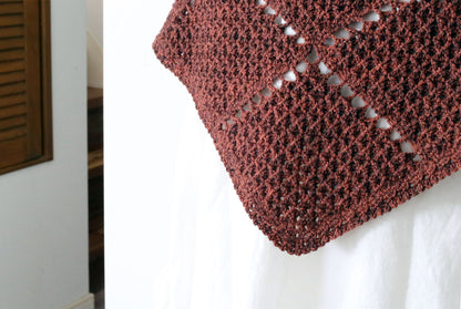 "Crossed Waffle Shawl" Crochet Pattern