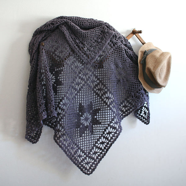 かぎ針編み「さんかく・しかく 2wayショール」編み図 – Ronique 